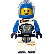 Astronaut, White and Dark Blue Spacesuit, Dark Azure Helmet, Earpiece (fig-001781)