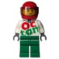 Racer Ray, White and Green Jumpsuit with Large 'Octan', Red Helmet with Visor