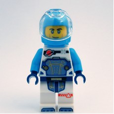 Astronaut, White and Dark Azure Spacesuit, Dark Azure Backpack and Helmet (fig-001806)