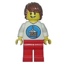 Birthday Boy - White Torso, Red Legs, Reddish Brown Hair (fig-001814)