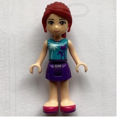 Mia - Medium Azure Top, Dark Purple Skirt (fig-001848)
