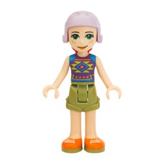 Mia - Dark Purple Top, Olive Green Skirt, Lavender Helmet (fig-001917)