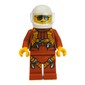 Pilot - Dark Orange Torso, Dark Orange Legs, White Helmet