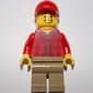Man, Red Flannel Shirt, Dark Tan Legs, Red Cap