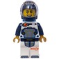 Astronaut, White and Dark Blue Spacesuit, Dark Azure Backpack, Dark Blue Helmet