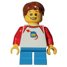 Kid, White Torso, Dark Azure Legs, Reddish Brown Hair (fig-002013)