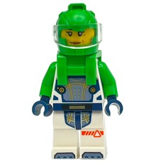 Astronaut, White Spacesuit, Bright Green Backpack and Helmet (fig-002028)