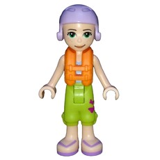 Mia - Medium Azure Top, Lime Trousers, Lavender Cap, Life Vest (fig-002049)