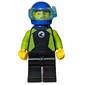 Diver, Man, Black and Lime Wetsuit, Blue Helmet and Mask