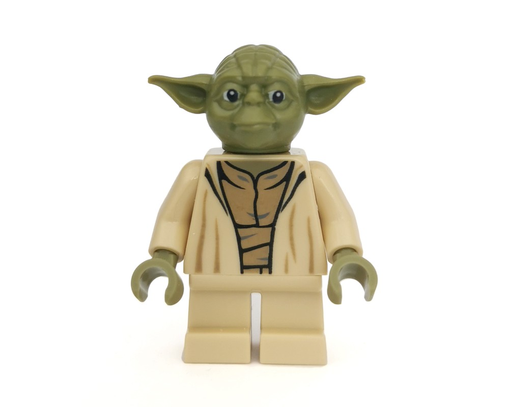 Lego Set Fig-002086 Yoda, Olive Green Head, Dark Tan Undershirt, Thick 