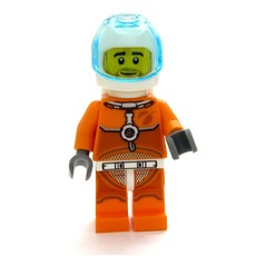 Astronaut - Orange Torso and Legs, White Helmet, Trans-Light Blue Visor, Beard (fig-002102)
