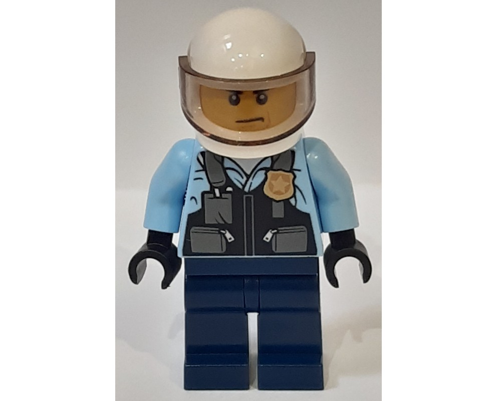 LEGO Set fig-002137 Policeman, Black Vest with Badge and Pouches over ...