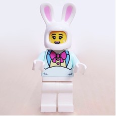 Easter Bunny, Woman, Dark Pink Bow Tie (fig-002139)