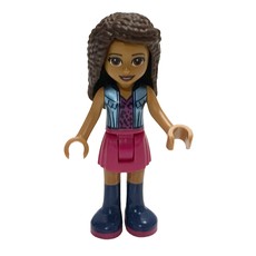 Andrea - Medium Blue Jacket, Magenta Skirt (fig-002142)