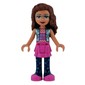 Olivia - Sand Blue Jacket, Dark Pink Skirt