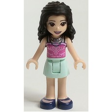 Emma - Dark Pink Top, Light Aqua Skirt (fig-002146)