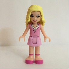 Marie - Bright Pink Blouse, Bright Pink Skirt (fig-002329)