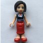 Anna - Dark Blue Vest, Red Dress