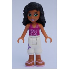 Ella - Magenta Top, White Trousers (fig-002339)