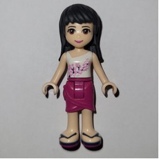 Maya - White Top, Magenta Skirt (fig-002344)