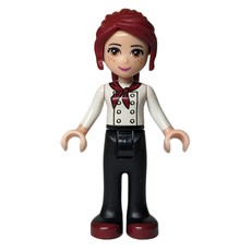 Mia - White Chef Jacket, Black Pants (fig-002345)