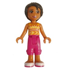 Joanna - Orange Top, Magenta Trousers (fig-002352)
