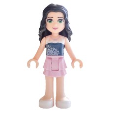 Emma - Dark Blue Top, Bright Pink Skirt (fig-002353)