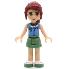 Mia - Medium Azure Shirt, Sand Green Skirt, Veterinarian (fig-002365)