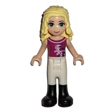 Liza - Magenta Top, White Trousers (fig-002373)