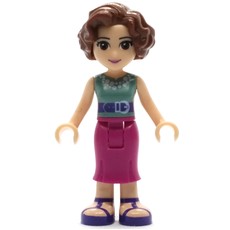 Charlotte - Sand Green Top, Magenta Dress (fig-002375)