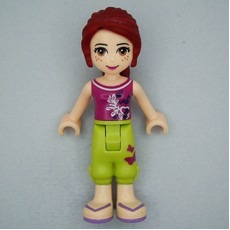Mia - Magenta Top, Lime Trousers (fig-002380)
