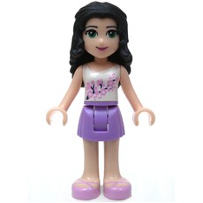 Emma - White Top, Medium Lavender Skirt (fig-002387)