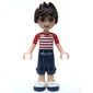 Noah - White Red Shirt, Dark Blue Trousers