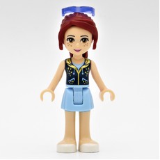 Mia - Dark Blue Vest, Bright Light Blue Skirt (fig-002401)