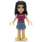Emma - Magenta Top, Sand Blue Skirt