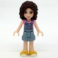 Laurie - Dark Pink Top, Sand Blue Overall