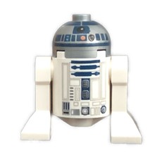 Astromech Droid, R2-D2, Flat Silver Dome, Dark Blue Print with Red Dots (fig-002473)