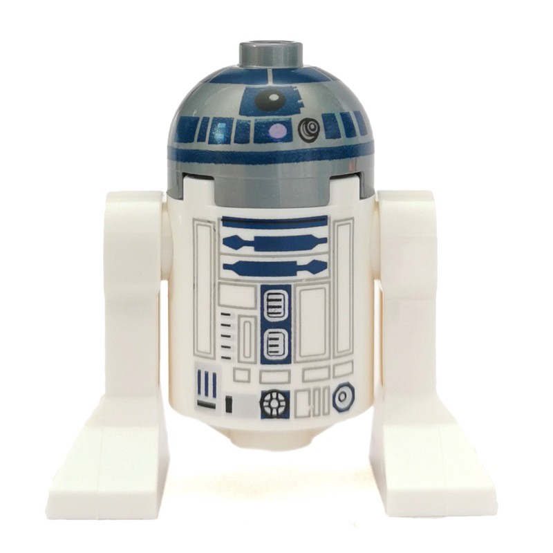 LEGO Set fig-002473 R2-D2, Flat Silver Dome, Dark Blue Print with Red ...