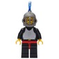 Knight (Breastplate on Black) - Black Legs, Dark Gray Helmet, Blue Plume