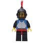 Knight (Breastplate on Blue) - Black Legs, Black Helmet, Red Plume, Plastic Cape