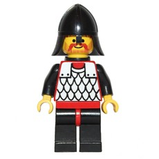 Knight (Scale Mail on Red) - Black Arms, Black Legs, Black Neck-Protector, Plastic Cape (fig-002484)