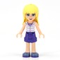 Stephanie - White Plaid Top, Dark Purple Skirt