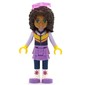 Andrea - Bright Light Orange Ski Vest, Medium Lavender Skirt, Glasses
