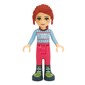 Mia - Bright Light Blue Sweater, Magenta Trousers