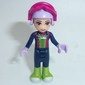 Mia - Lime Ski Vest, Dark Blue Trousers