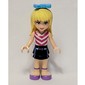 Stephanie - White/Magenta Top, Dark Blue Skirt