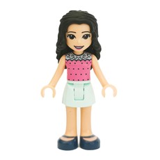 Emma - Dark Pink Top, Light Aqua Skirt (fig-002619)