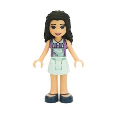 Emma - Medium lavender Top, Light Aqua Apron (fig-002627)