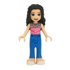 Emma - Dark Pink Top, Blue Trousers (fig-002651)