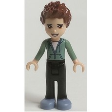 Ethan - Sand Green Hoodie, Black Trousers, Open Mouth (fig-002653)